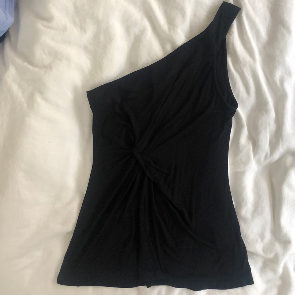 Velvet by graham Spence One shoulder black top